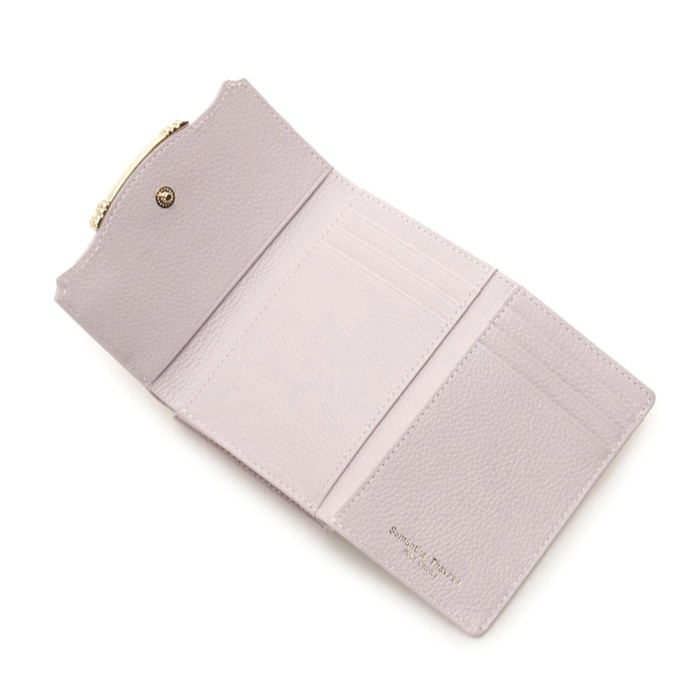 サイドフラワーバー 折財布　ピンク