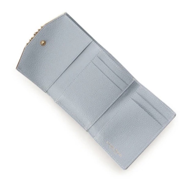 ハートジュエルバー 折財布　ブルー