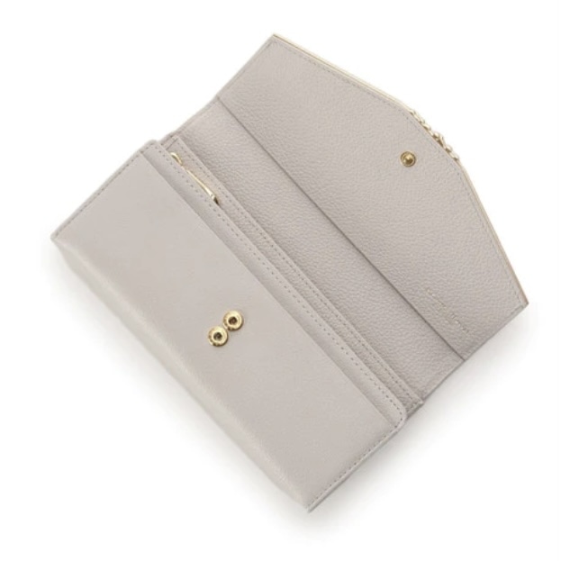 ハートジュエルバー長財布　グレージュ