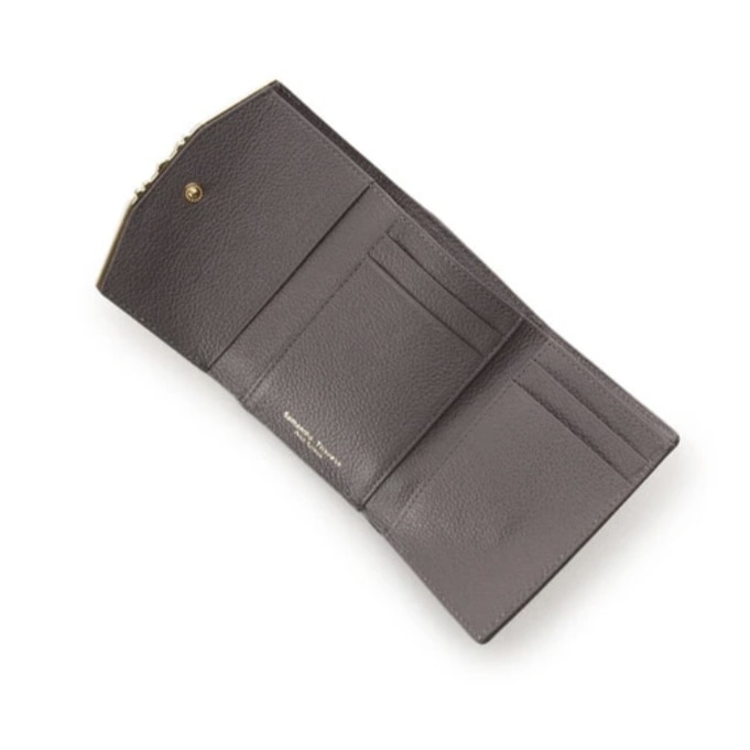 ジュエルバーL字型ジップ折財布　グレージュ