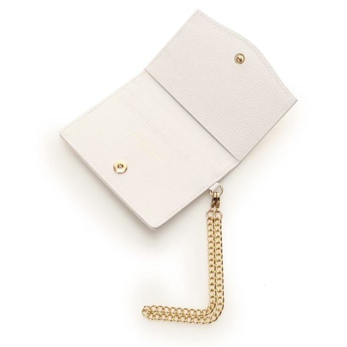 クリアハートビジュー　パスケース　ホワイト