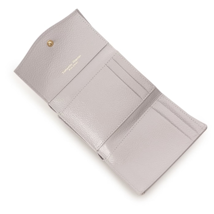 クリアハートビジュー 折財布　ベージュ