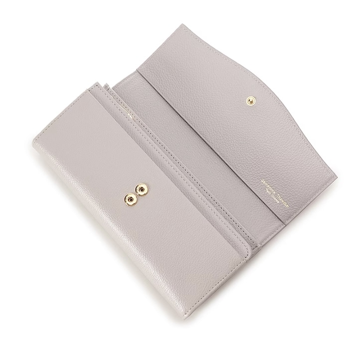 クリアハートビジュー 長財布　グレージュ