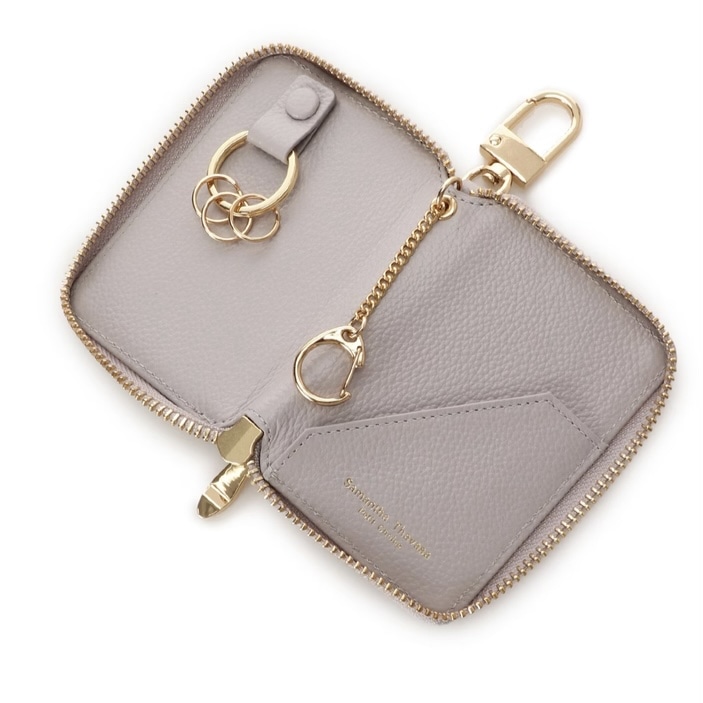 クリアハートビジュー キーケース　グレージュ