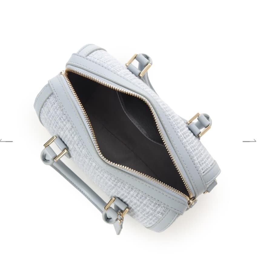 ツイード ボストンバッグ　ダルブルー