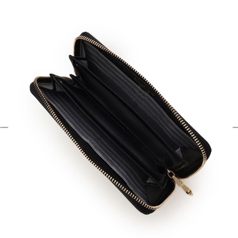 ラメフラワービジュー 長財布　ブラック