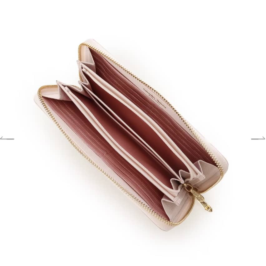 ラメフラワービジュー 長財布　ピンク