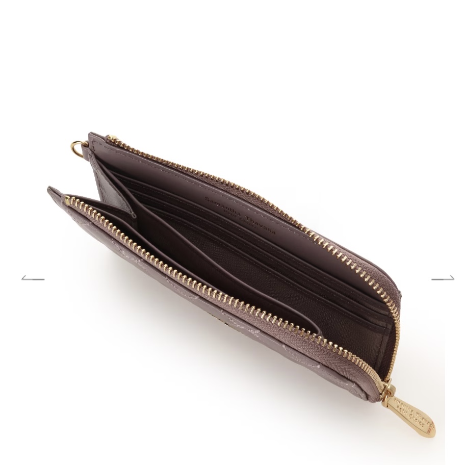 リボンキルト　マルチケース　ブラウン