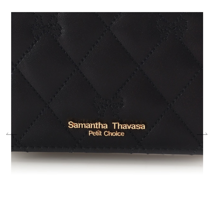 リボンキルト ミニ財布　ブラック