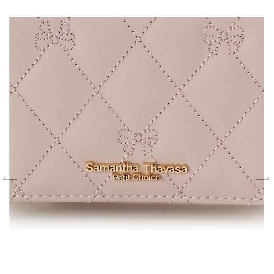 リボンキルト ミニ財布　ピンク