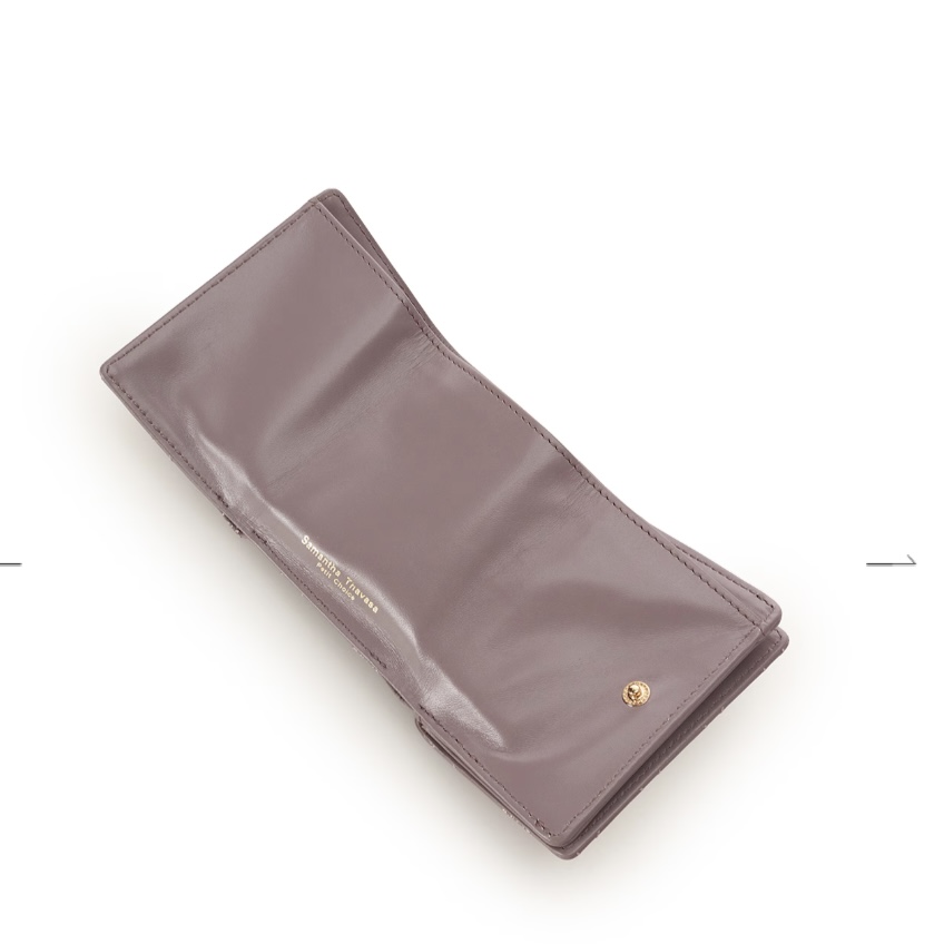 リボンキルト ミニ財布　ブラウン