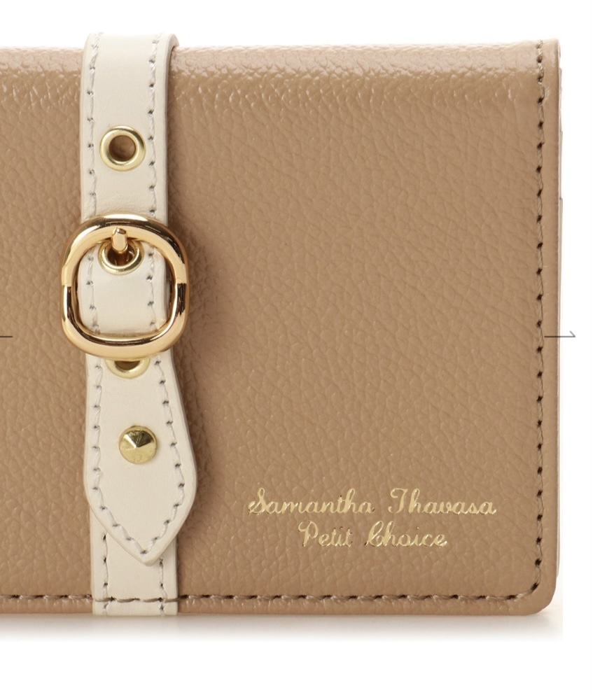 フロントベルト パスケース　ベージュ