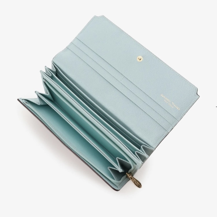 インサイドバイカラー かぶせ長財布　ラベンダー