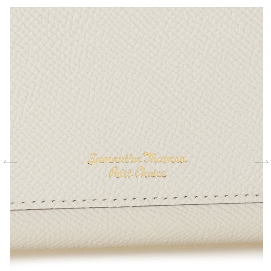 インサイドバイカラー ラウンド長財布　ホワイト