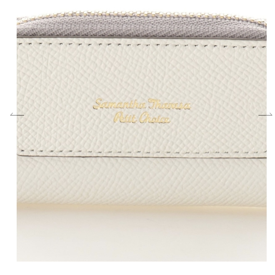 インザイドバイカラーラウンドジップキーケース　ホワイト