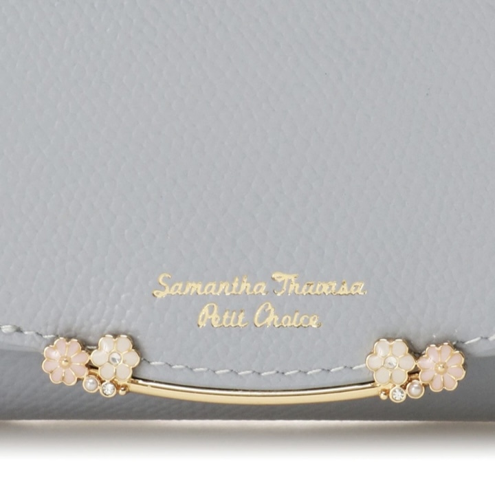 サイドフラワーバー 長財布　ダルブルー