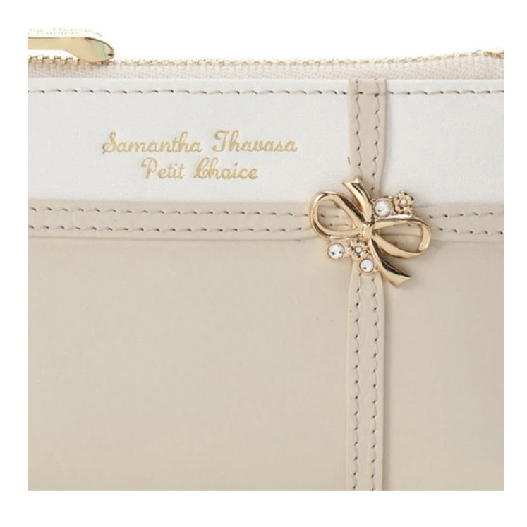 リボンラッピング　マルチケース　ベージュ