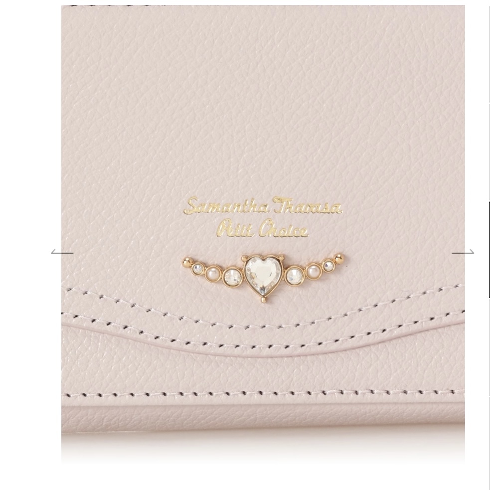  クリアハートビジュー キーケース　ピンク