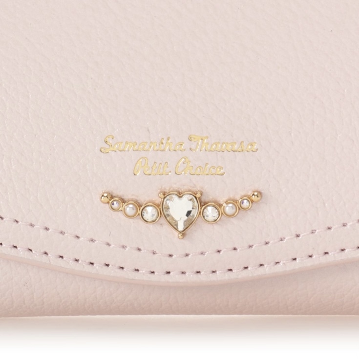 [Holiday Collection]クリアハートビジュー 折財布　ピンク