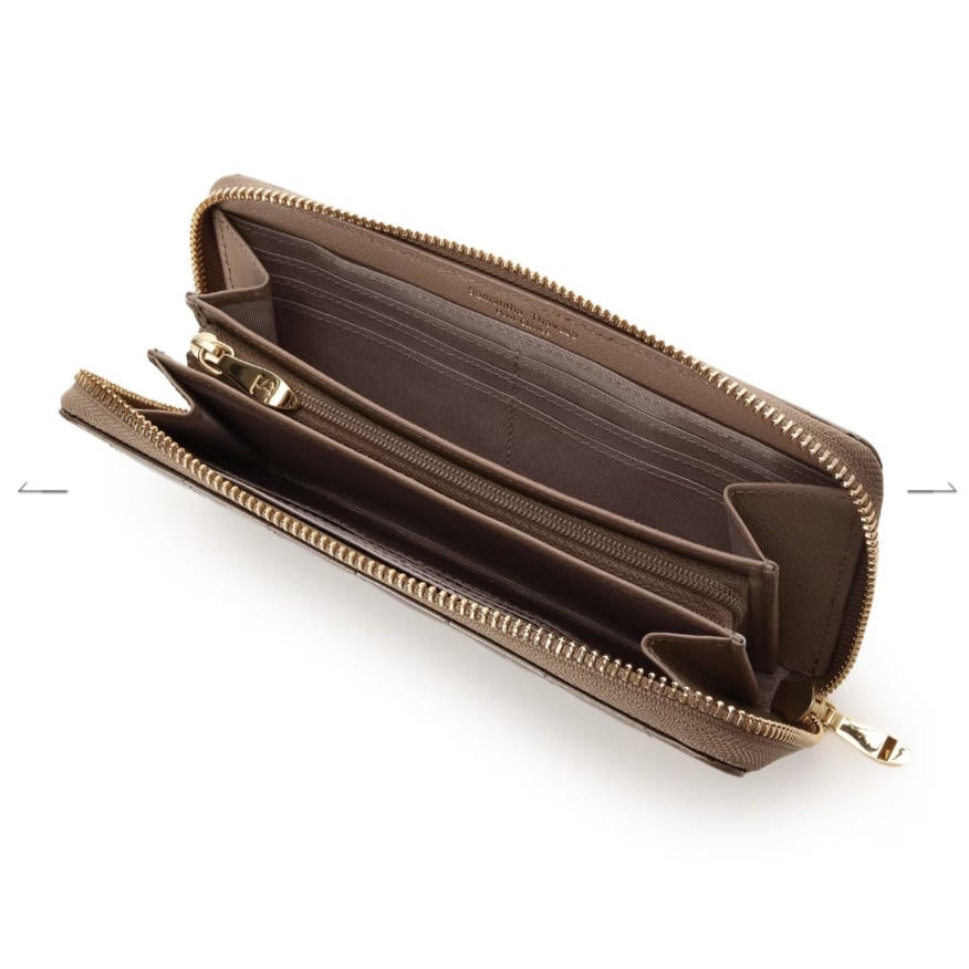 エナメルキルティング 長財布　グレージュ