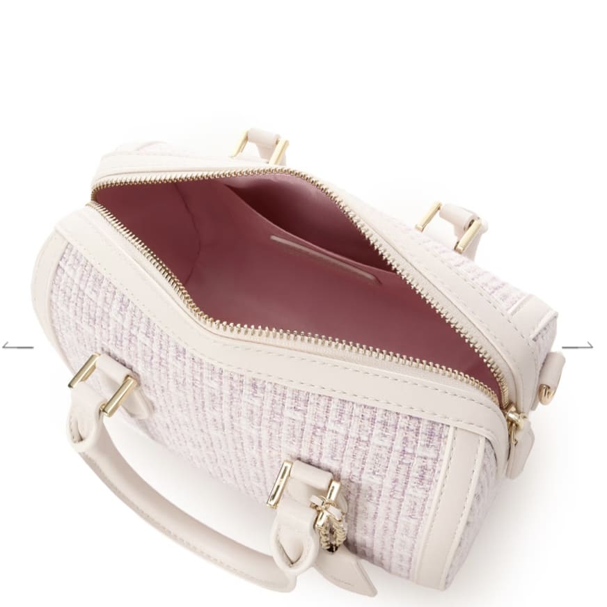 ツイード ボストンバッグ　ピンク