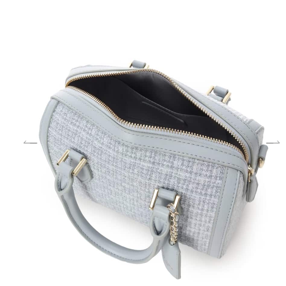 ツイード ボストンバッグ　ダルブルー