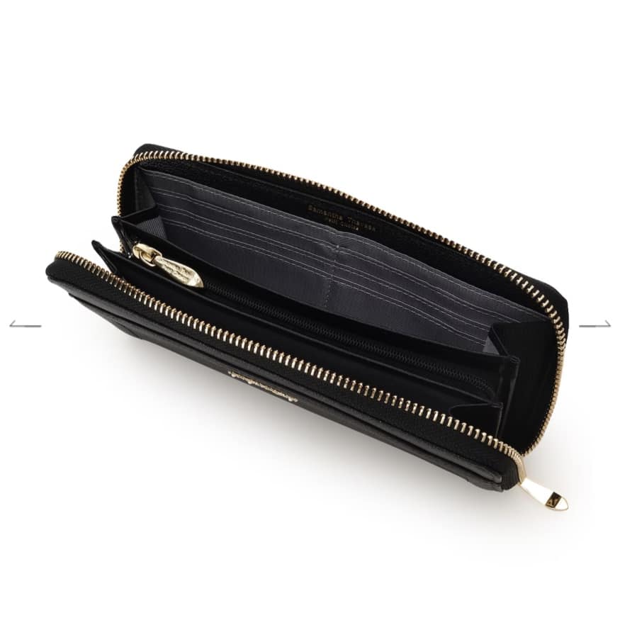 ラメフラワービジュー 長財布　ブラック