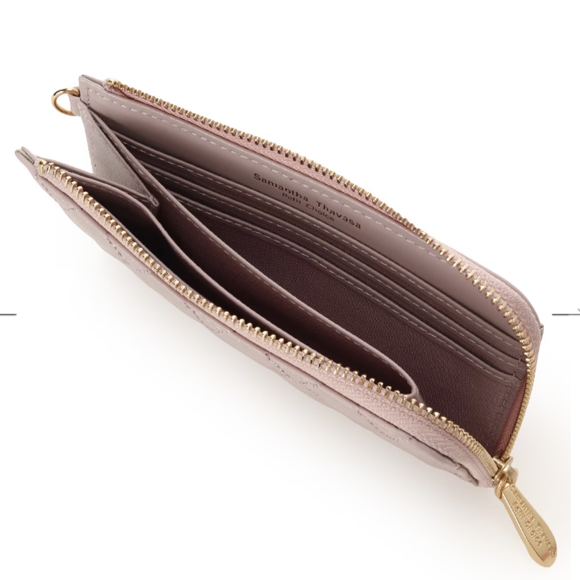 リボンキルト　マルチケース　ピンク