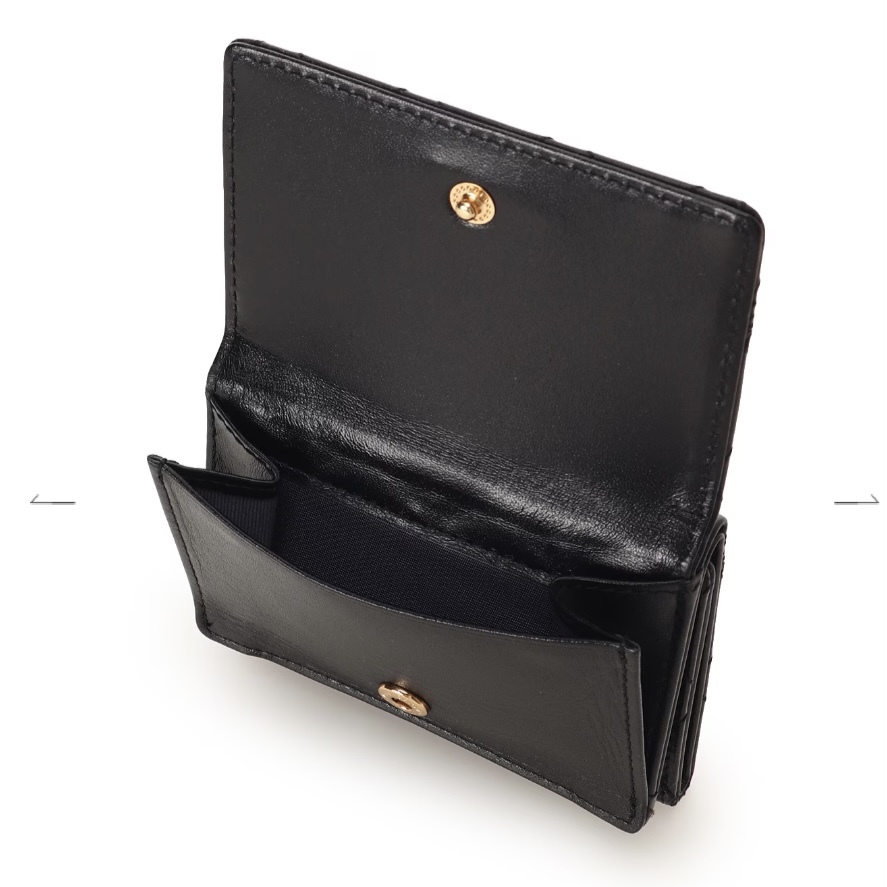 リボンキルト ミニ財布　ブラック