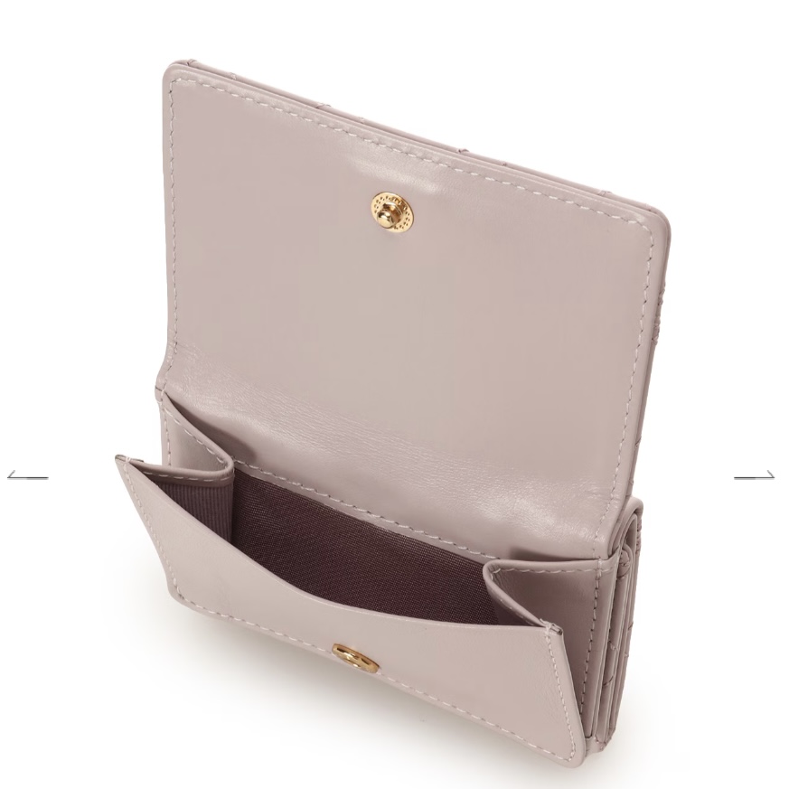 リボンキルト ミニ財布　ピンク