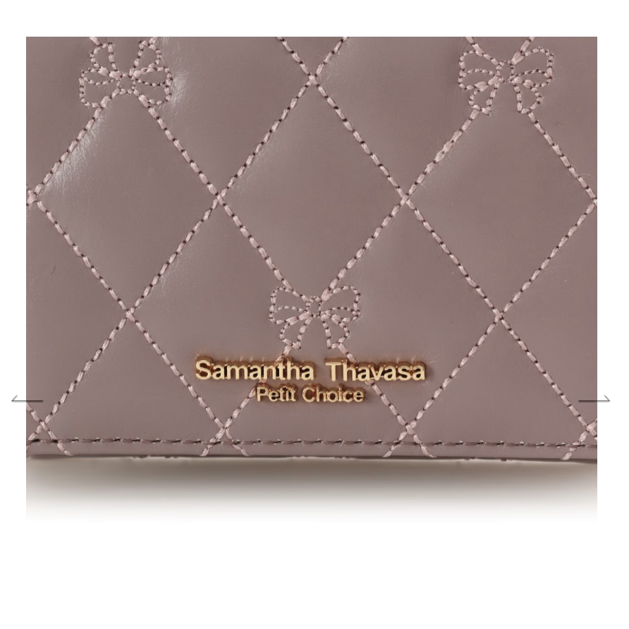 リボンキルト ミニ財布　ブラウン