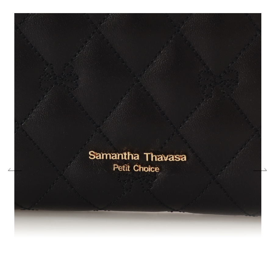 リボンキルト 折財布　ブラック