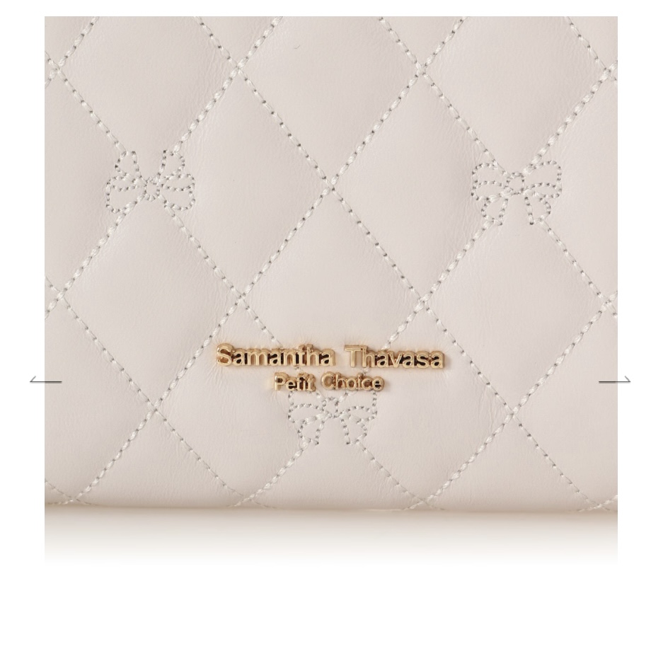 リボンキルト 折財布　オフホワイト