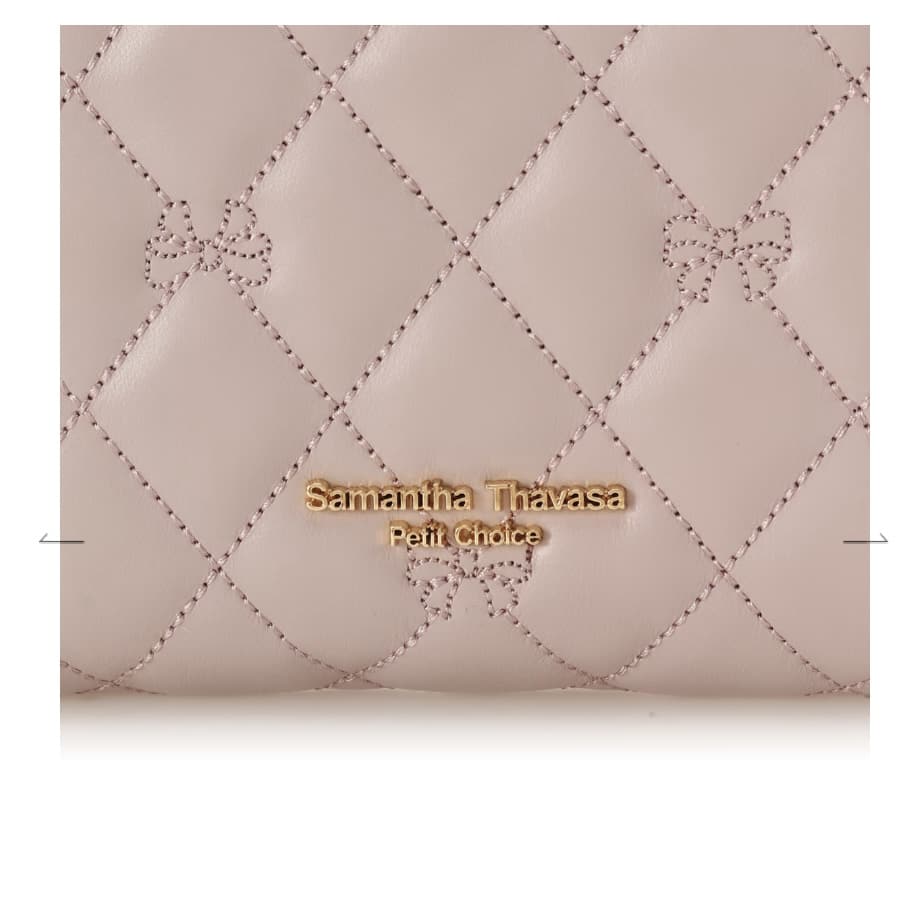 リボンキルト 折財布　ピンク