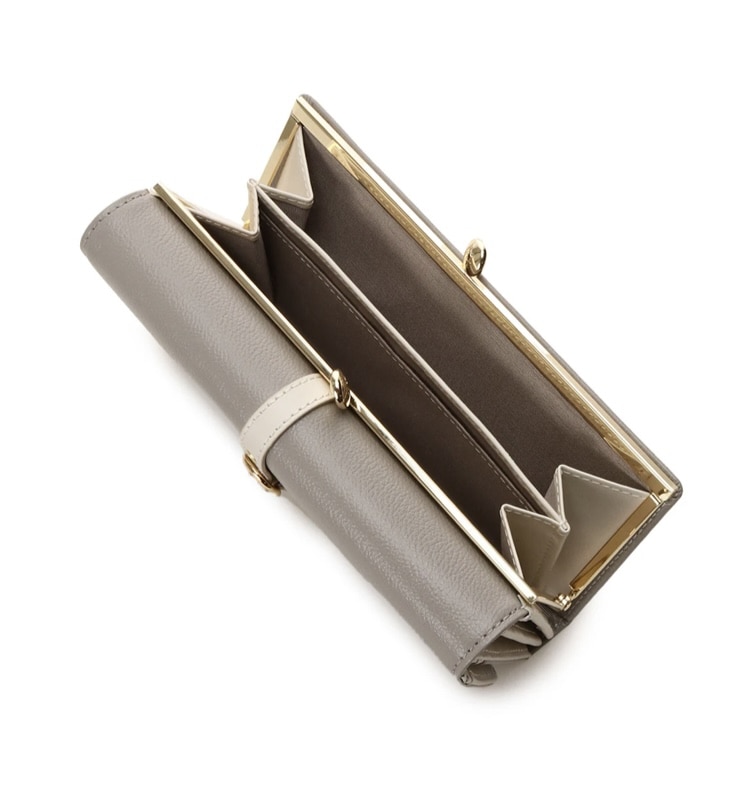 フロントベルト長財布　グレー