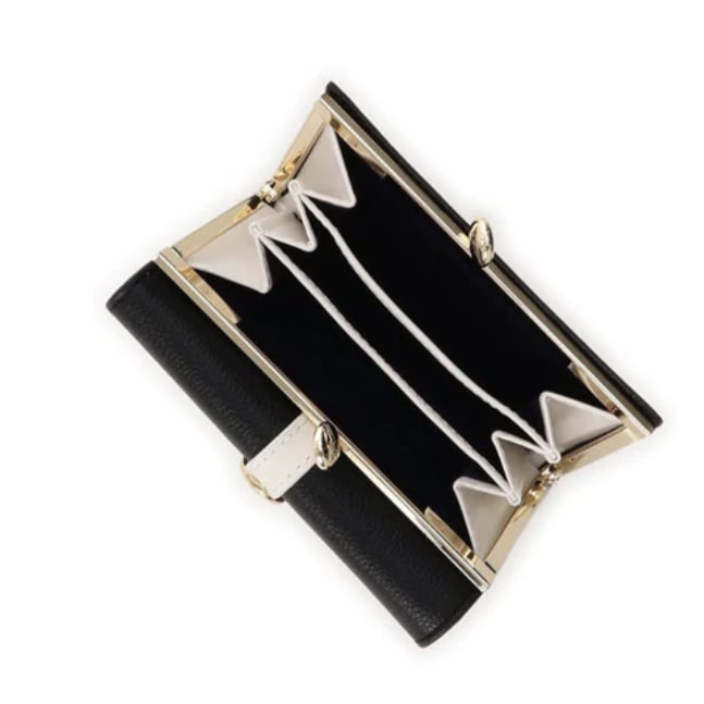  フロントベルト 折財布　ブラック 幅12cm/高さ8.5cm/マチ4cm/重さ169g