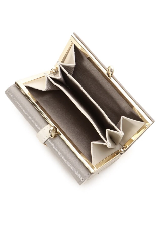 フロントベルト　折財布　グレー