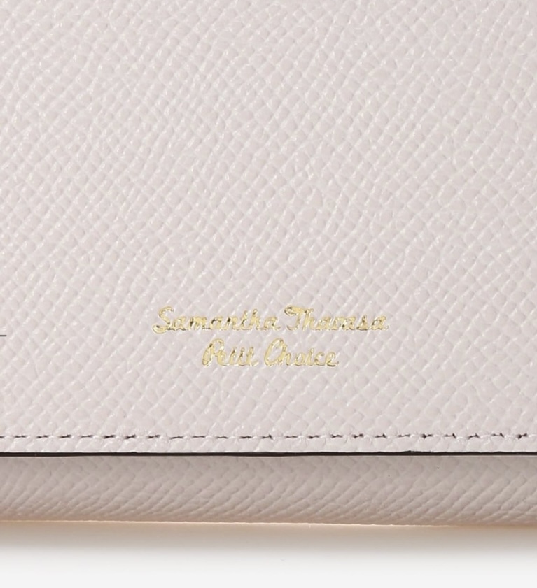  インサイドバイカラー かぶせ長財布　ピンク