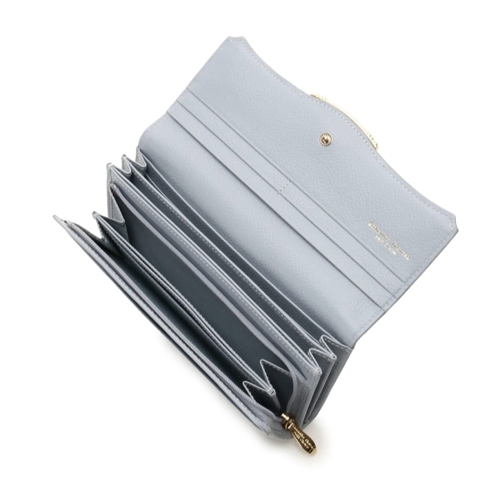 サイドフラワーバー 長財布　ダルブルー