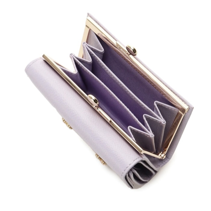 サイドフラワーバー 折財布 パープル｜ サマンサタバサ プチチョイス