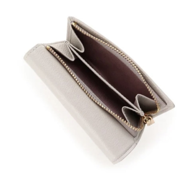 ハートジュエルバー 折財布　グレージュ