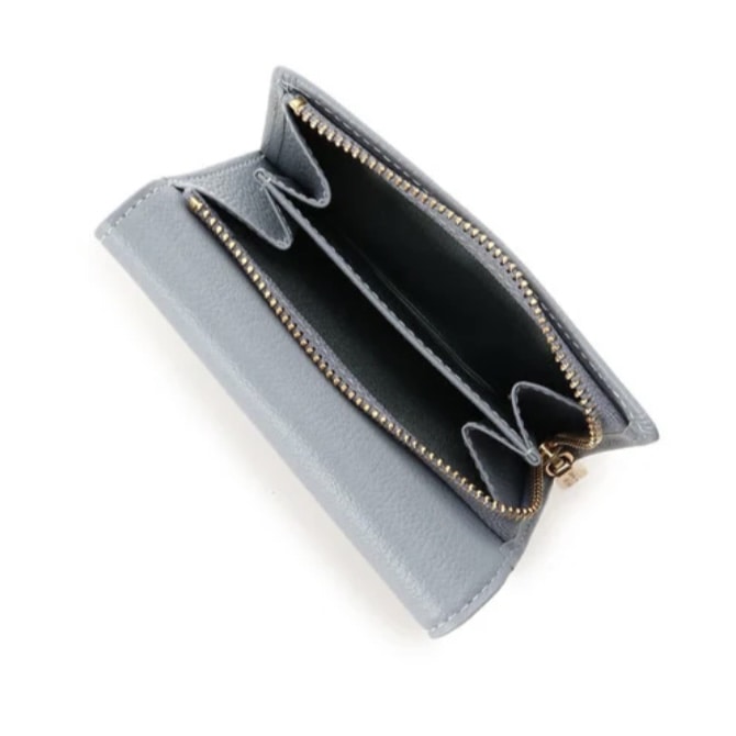 ハートジュエルバー 折財布　ブルー