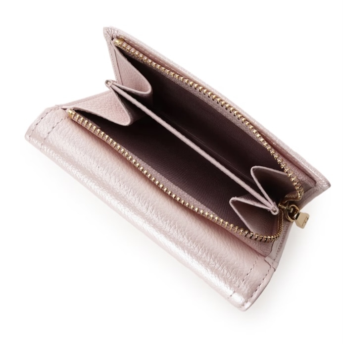 [Holiday Collection]クリアハートビジュー 折財布　ピンク