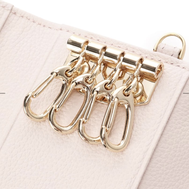 ラメフラワービジュー キーケース　ピンク