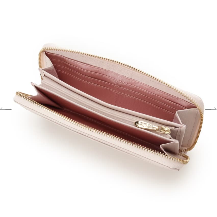 ラメフラワービジュー 長財布　ピンク