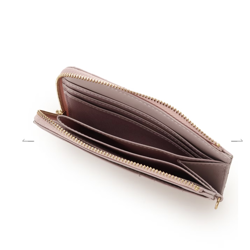 リボンキルト　マルチケース　ピンク