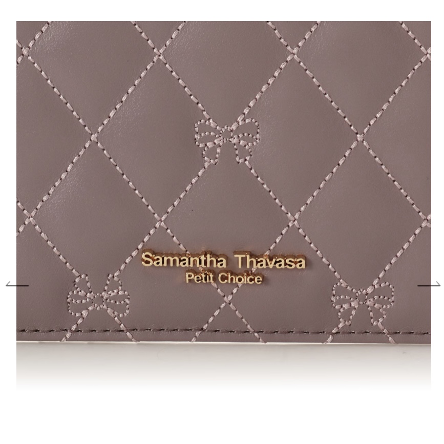 リボンキルト　マルチケース　ブラウン