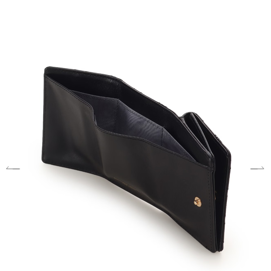 リボンキルト ミニ財布　ブラック