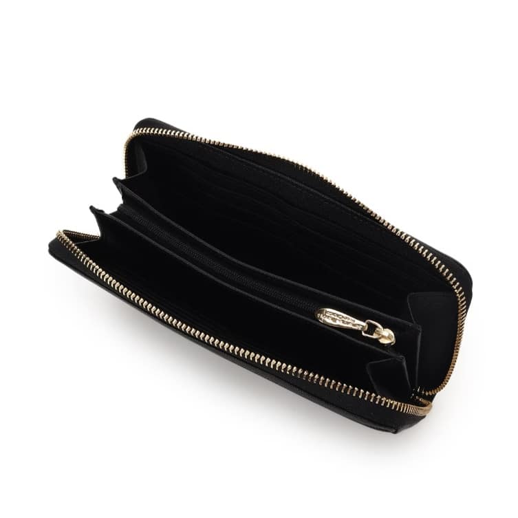 バイカラーリボン 長財布　ブラック