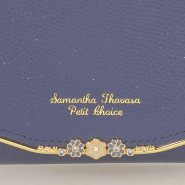 フラワーバーシリーズ 折財布　ネイビー